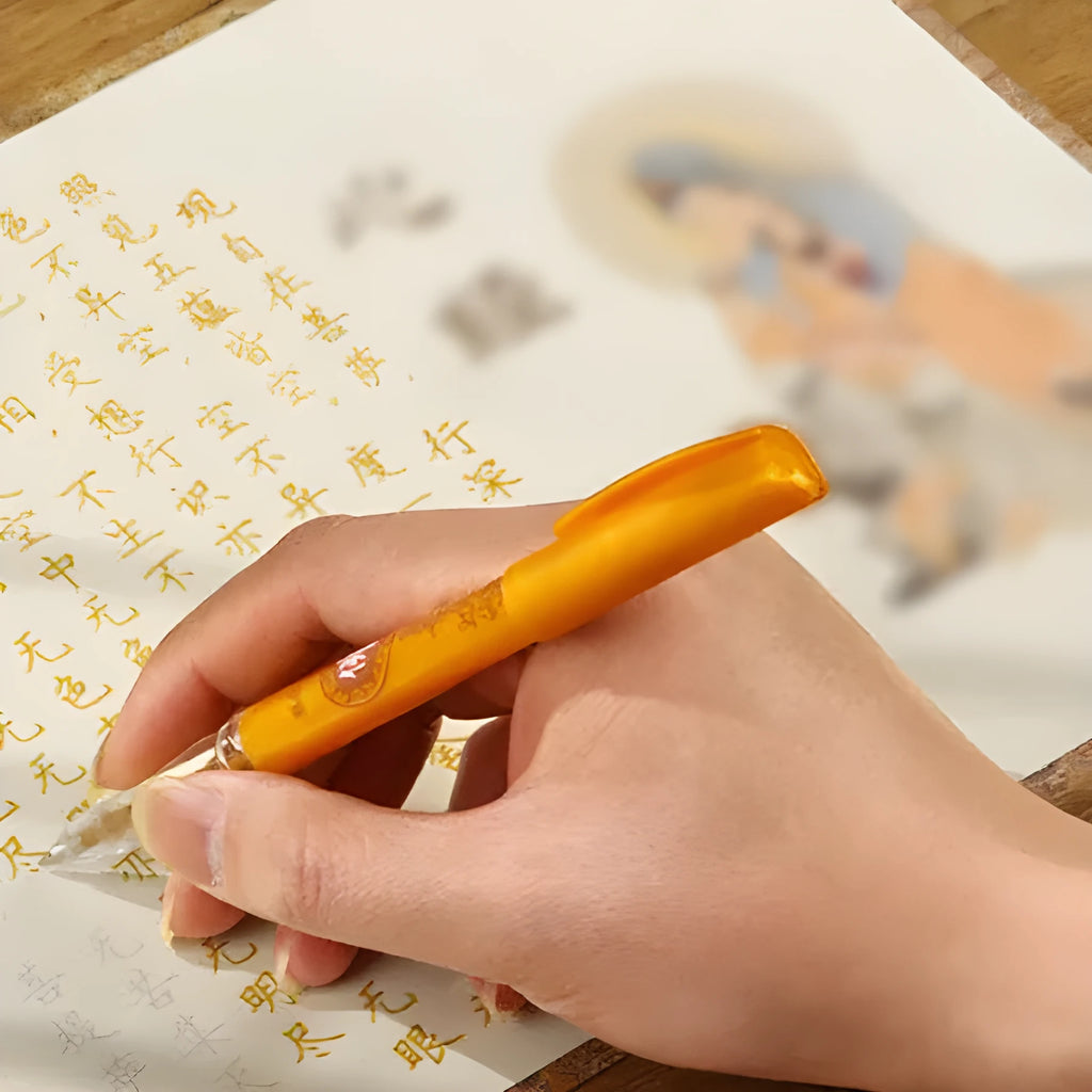 Hand Copy Sutra Calligraphy Practice Board set with hard-tipped pen and paper booklets.