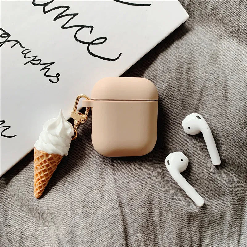 Transparent cylinder ice cream style silicone case for AirPods 2 wireless earbuds