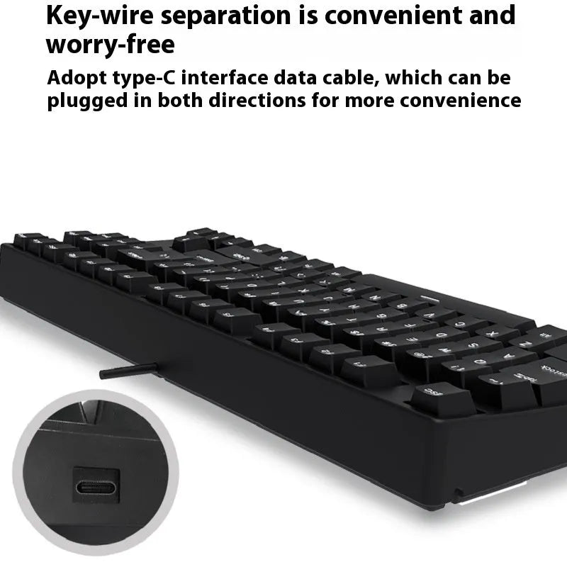 87-key wired mechanical keyboard with two-tone keycaps in orange and yellow colour combination