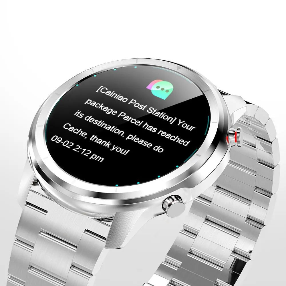 LEMFO LF26 smart bracelet with 1.3-inch display showing touch and button operation in black colour