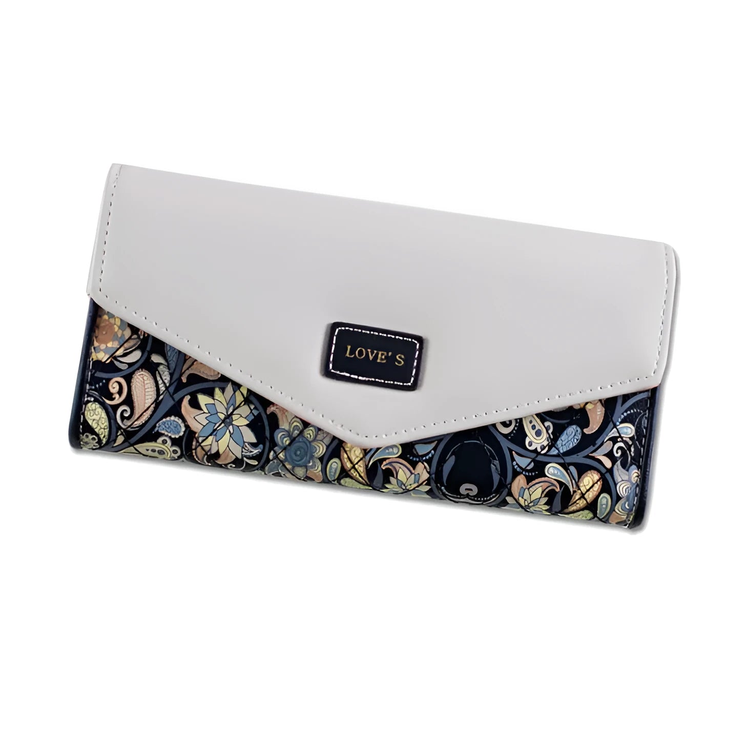 Large capacity leather student wallet with buckle three-fold closure in multiple colours