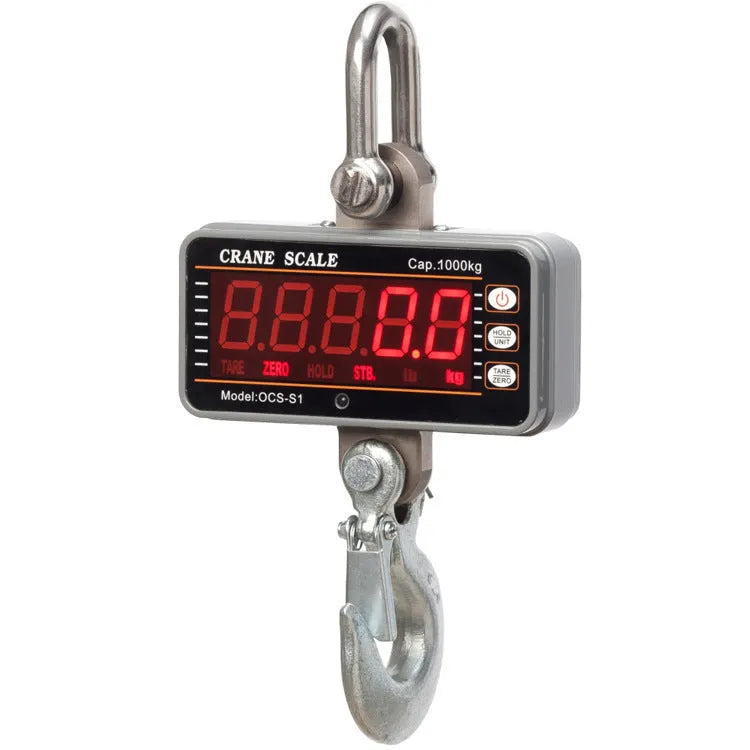 Orange electronic crane scale with digital display for 500kg warehouse weighing