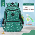 Children's waterproof Oxford cloth school backpack with curved straps and animal pattern in sapphire blue or pink