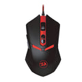 Black and red ergonomic USB wired gaming mouse with six buttons on a 1.8m cable.