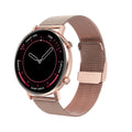 DT96 smart fitness tracker with stainless steel strap and 1.3-inch screen on a wrist