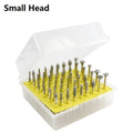 Alloy grinding head set with elliptical cone shapes for glass and stone work