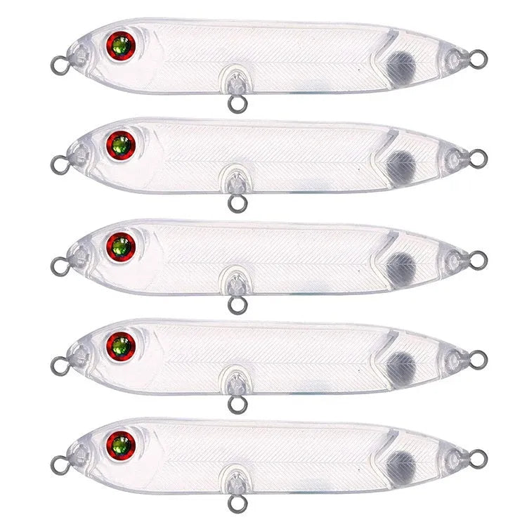 Transparent 9.5cm DIY fishing lure blank body with 7mm fish eye for custom finishing