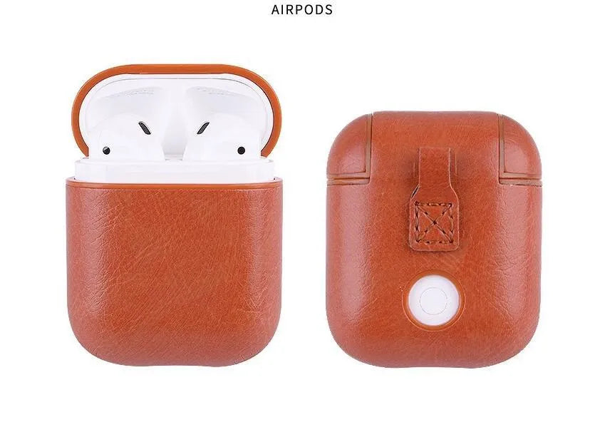 Genuine Leather protective case for Apple AirPods charging case in four colour options