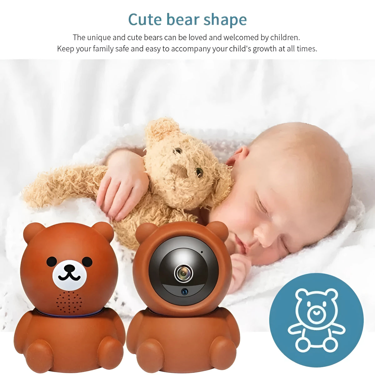 Bear 1080P WiFi IP security camera with auto-tracking and infrared night vision for home surveillance