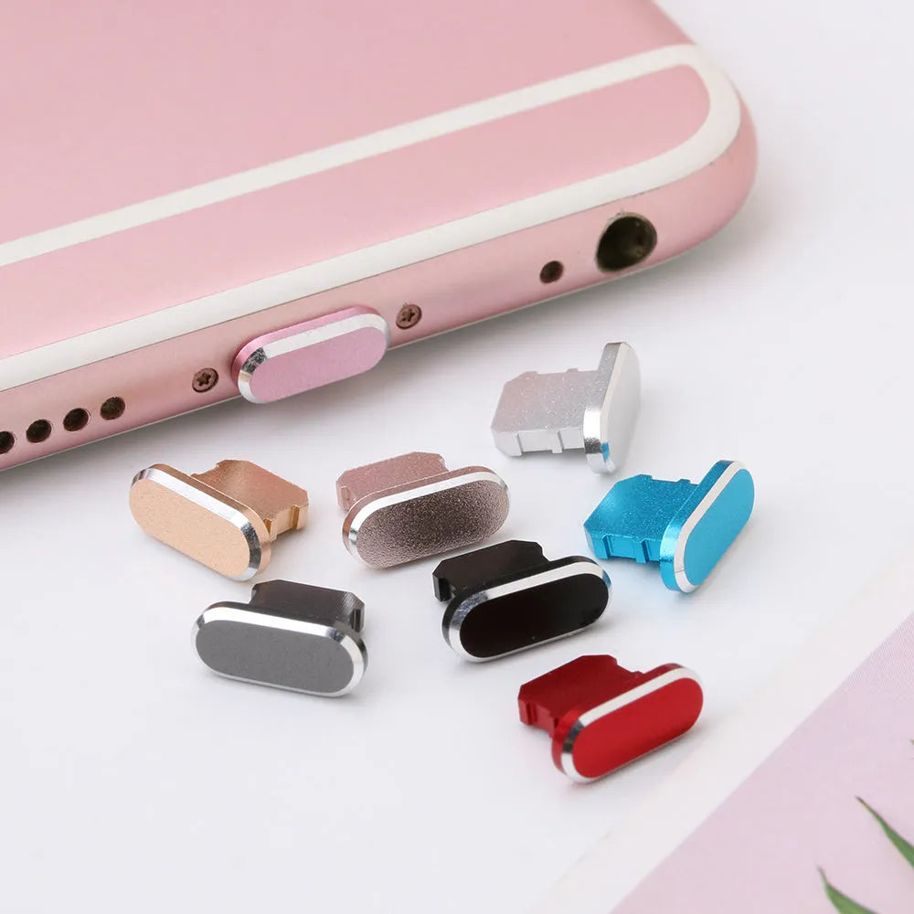 Aluminium alloy dust plug for iPhone charging port in multiple colour options.