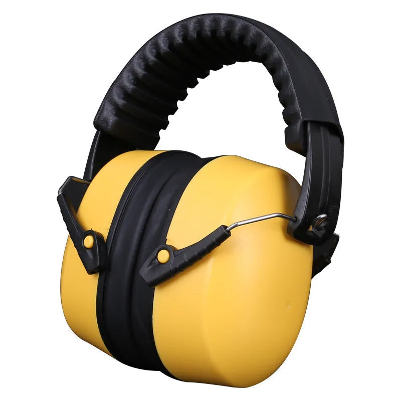 Orange noise-cancelling headphones with adjustable elastic headband and fabric ear cushions for sleep, study and work.