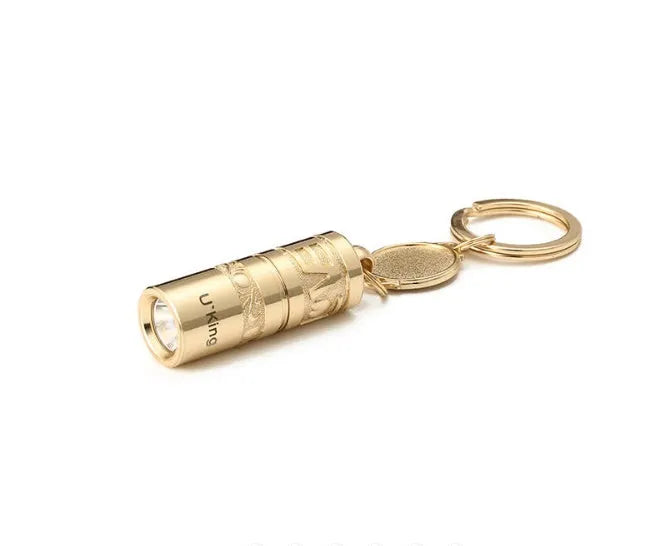 Gold waterproof zinc alloy LED keychain flashlight for outdoor emergency lighting