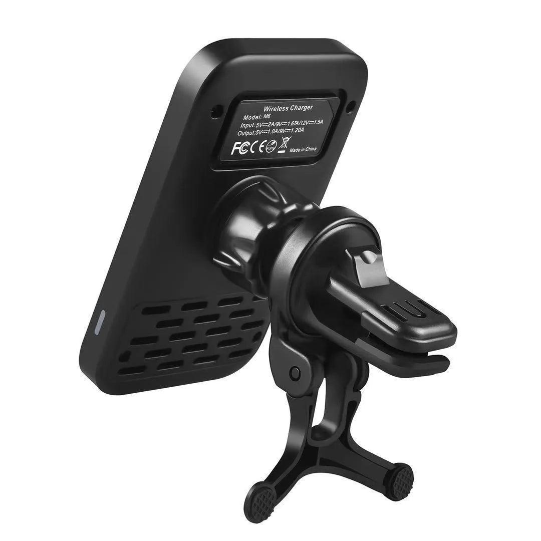 Black M6 magnetic wireless charging car bracket for smartphones