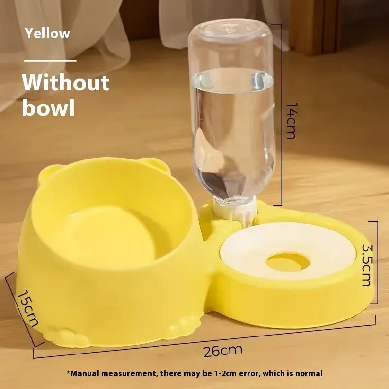 Double bowl automatic drinking pet basin for cats in plastic construction with colour options