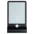 Black and white solar garden light with waterproof IP65 rating for outdoor balcony and courtyard use