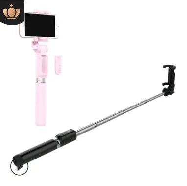 Aluminium alloy Bluetooth selfie stick with tripod base and remote control for mobile phones