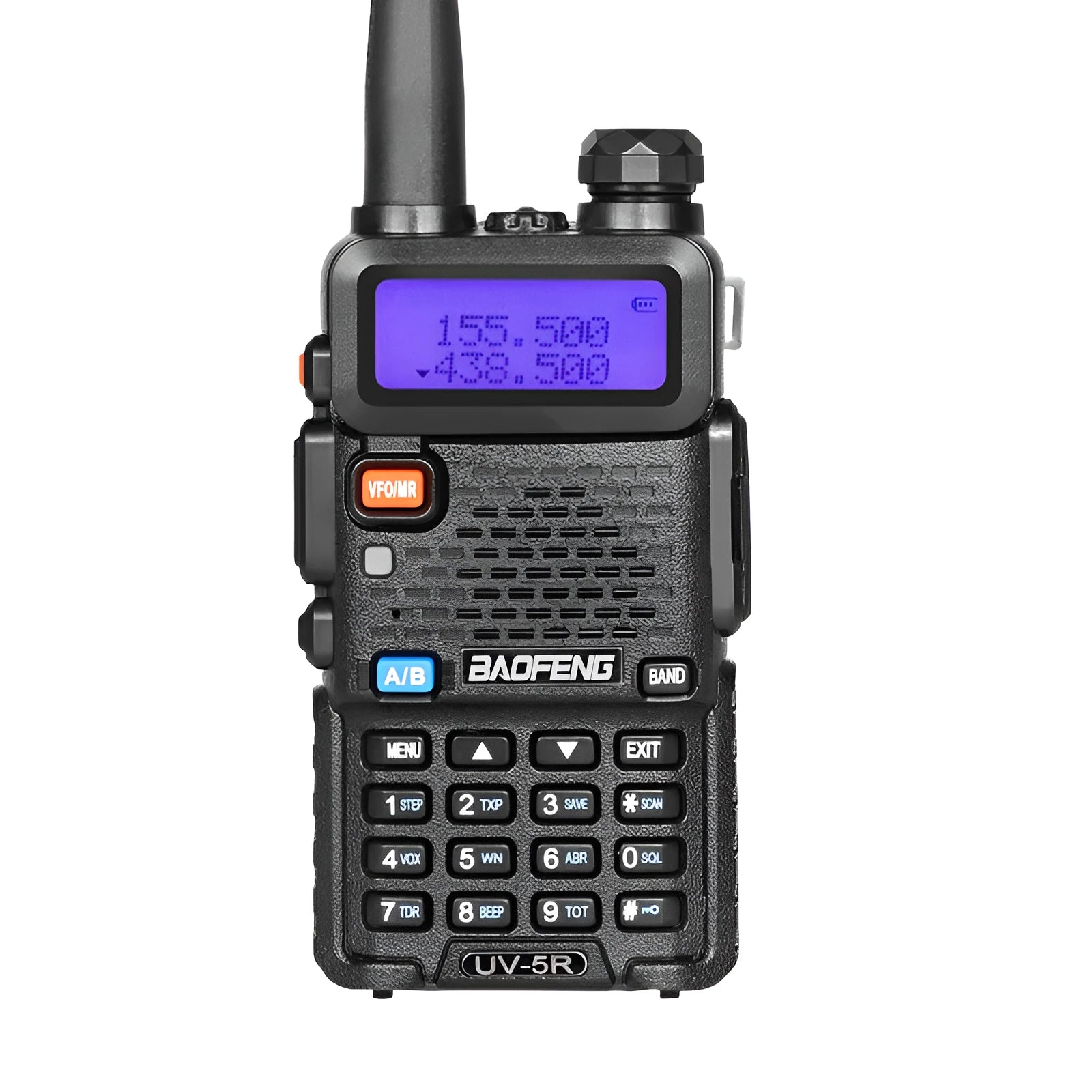VHF UHF two-way radio walkie talkie with LCD display and compact handheld design