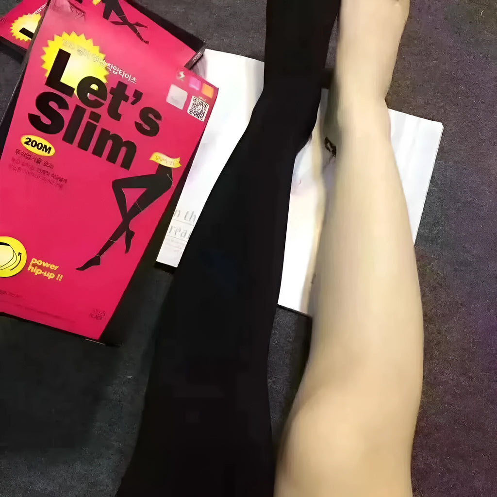 Beige and black lifting hips and abdomen stovepipe shaping socks made from polyester fibre