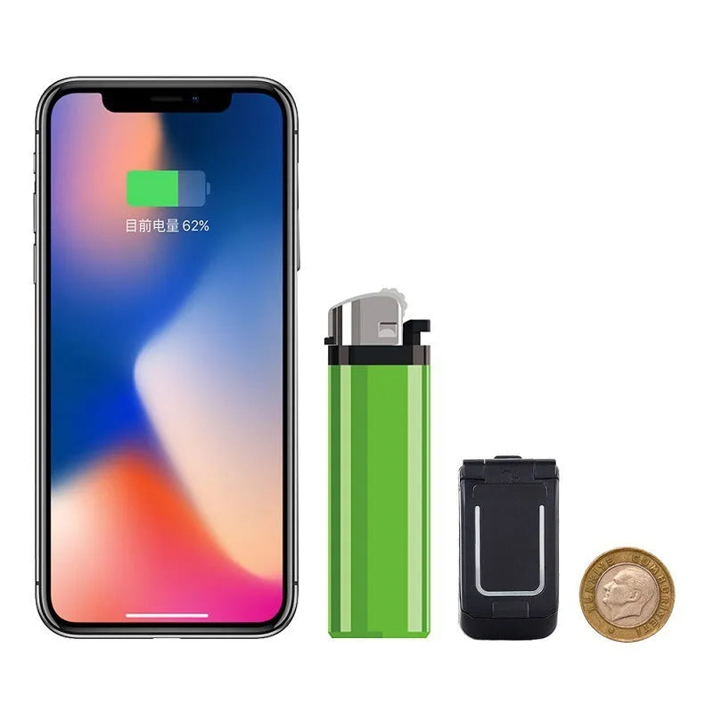 Mini flip phone with compact design showing flip cover mechanism and available in multiple colour options