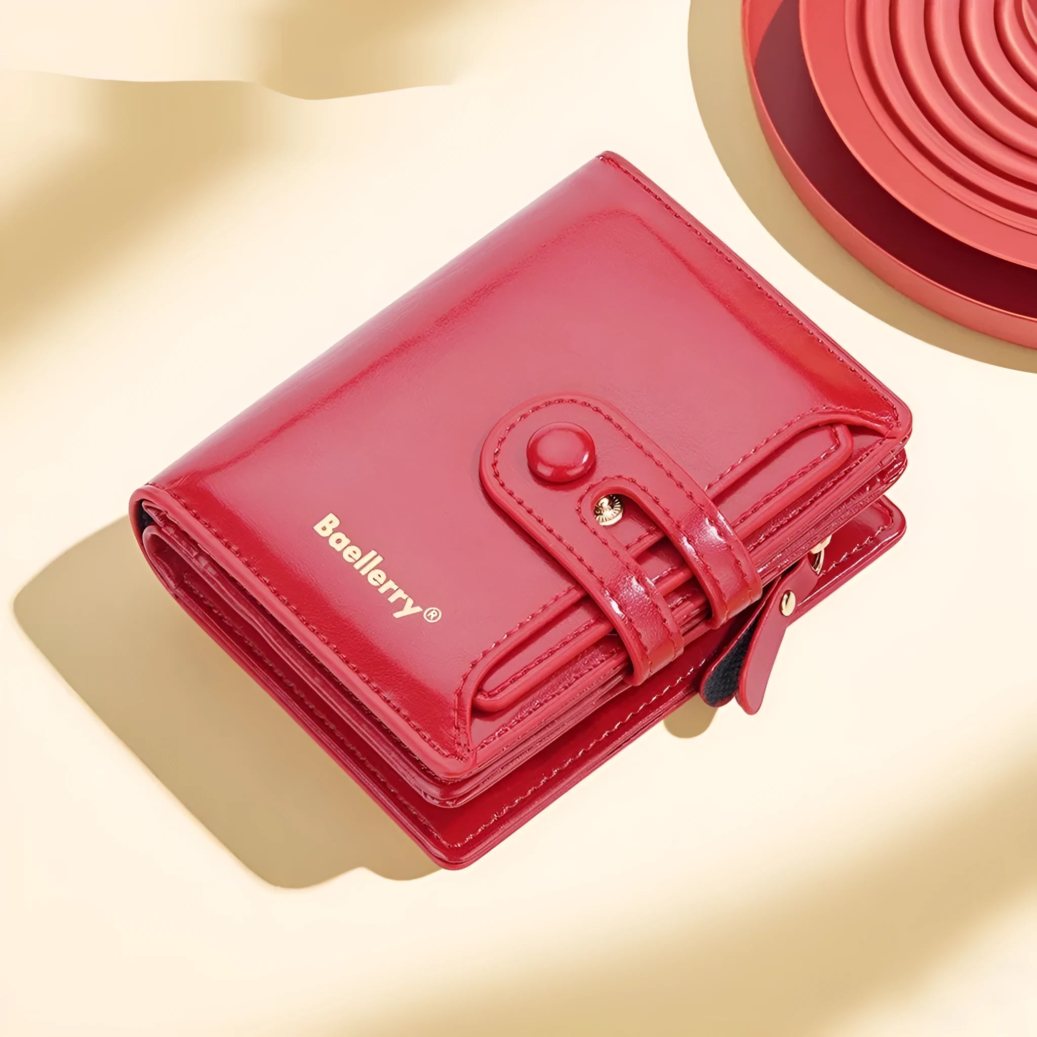 A compact PU leather card holder wallet for women, shown in multiple colour options.
