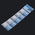 Five CR2032 lithium button batteries on card for electronic scales and remote controls