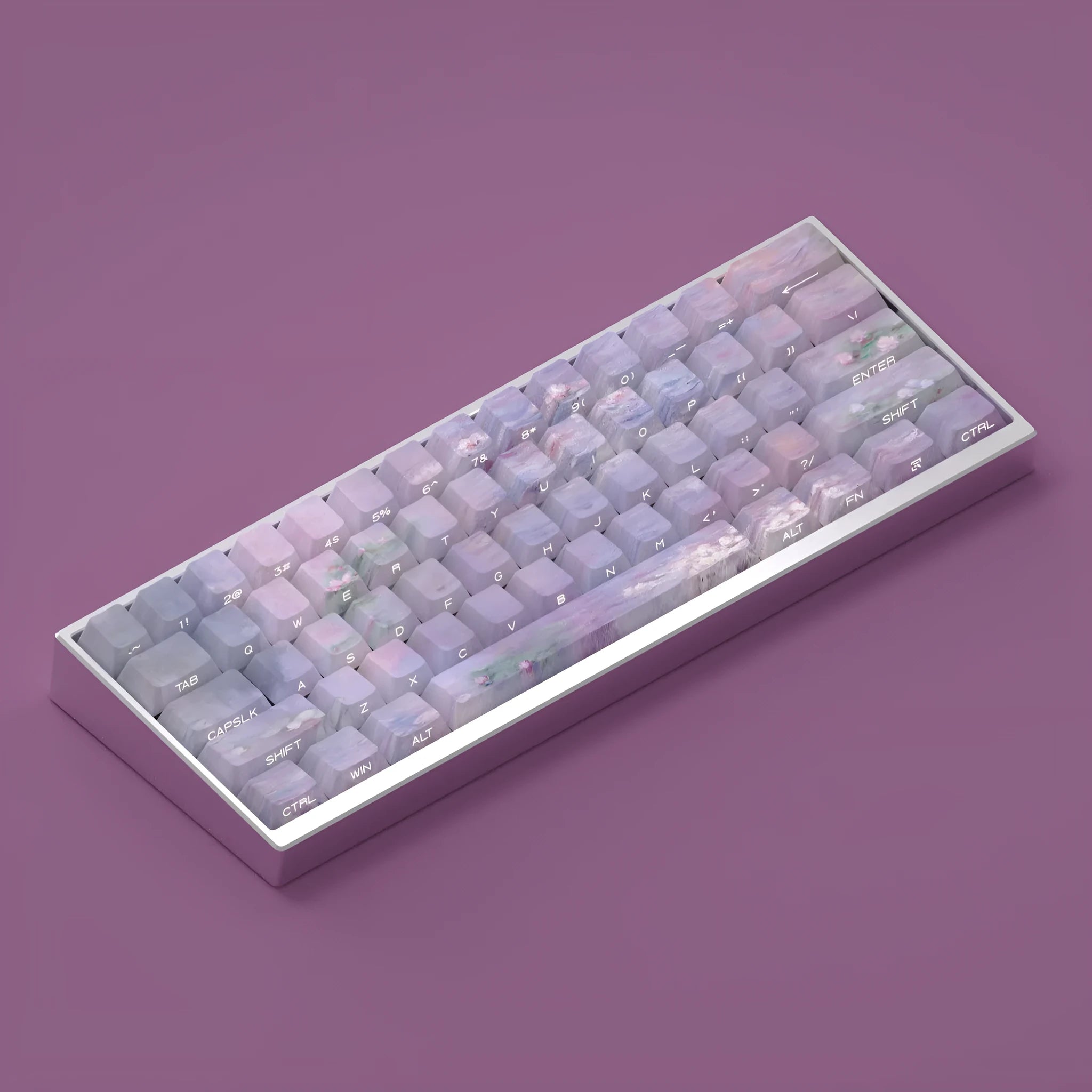 Wenshao Sleeping Lotus PBT side-carved key cap set for mechanical keyboards