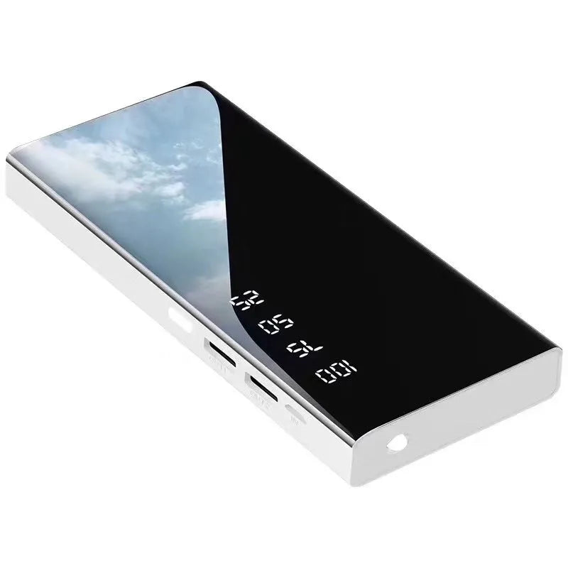 20000mAh portable power bank with LCD display showing battery percentage and two USB ports