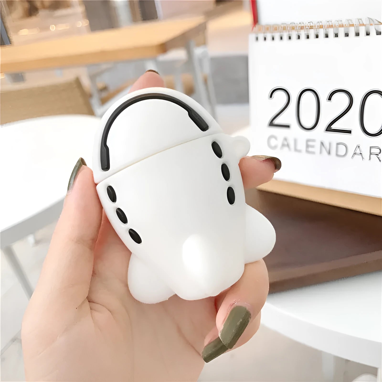 Cartoon aircraft headset design silicone AirPods protective case with flip closure and hook