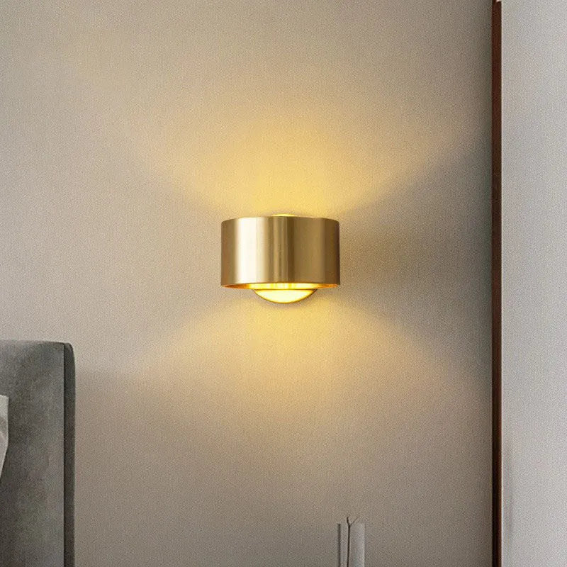 Copper finish wall lamp for living room in modern simplicity design