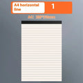 A5, B5, and A4 tearable writing pads with blank, grid, and lined paper options