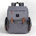 Land Mommy MPB86 large capacity oxford cloth diaper backpack with changing mat in grey colour