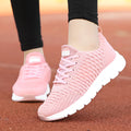 Women's running shoes with fly weaving upper in black, pink, or white colours