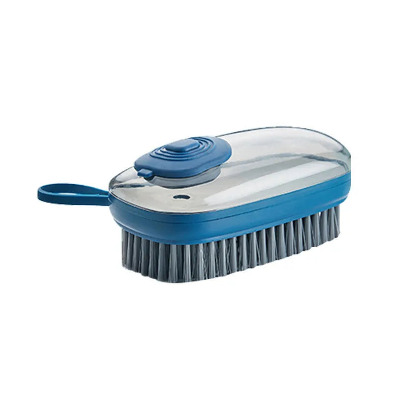 Automatic liquid cleaning brush with ergonomic ABS handle and replaceable head for shoes and laundry