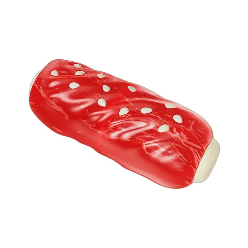Primary colour plastic molar rod dog toy with glue toothbrush texture for chewing and dental care
