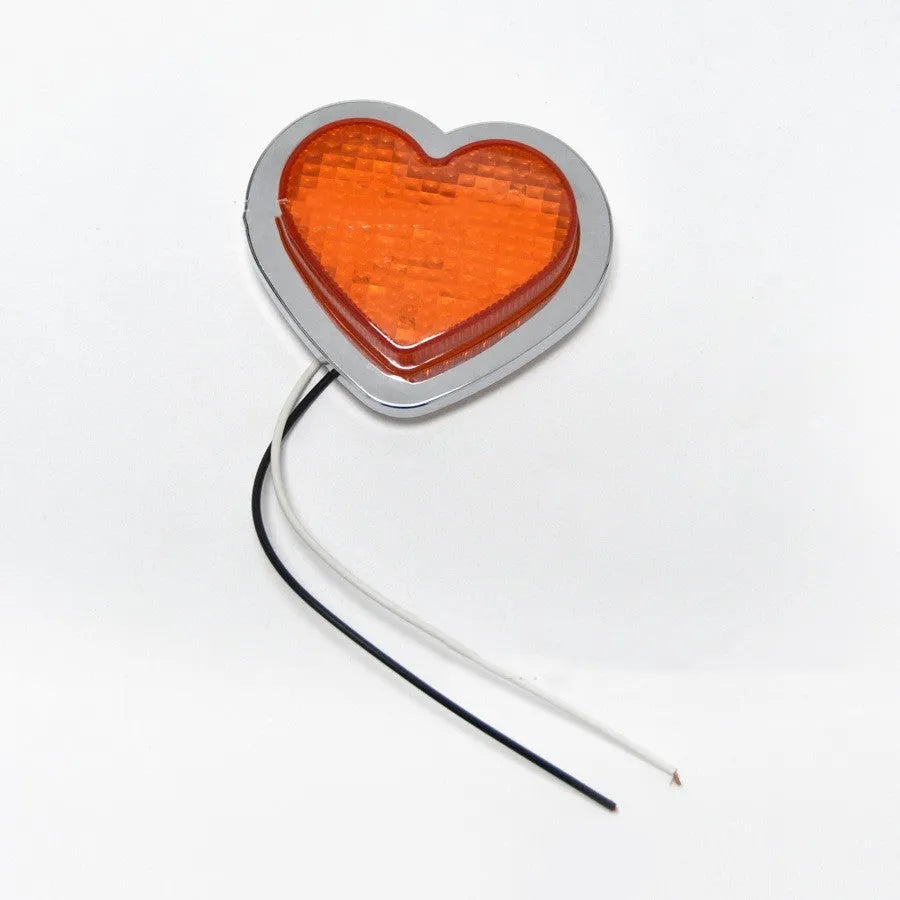 Heart-shaped 12V LED automotive sidelight in multiple colour options for fender installation