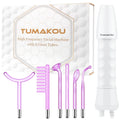 Purple professional electrotherapy rod beauty instrument with six accessory heads for commercial skincare treatments