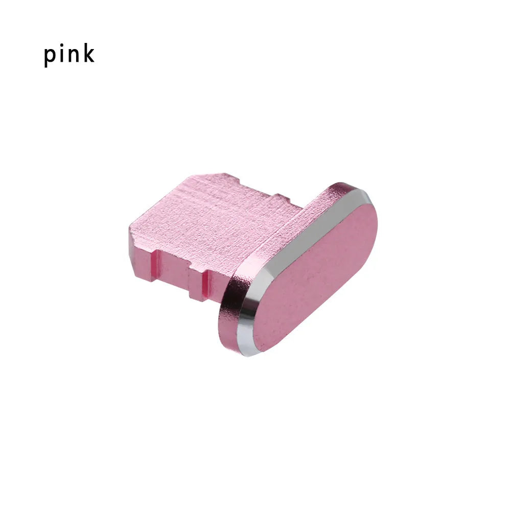 Aluminium alloy dust plug for iPhone charging port in multiple colour options.