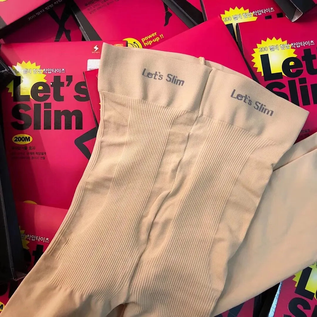 Beige and black lifting hips and abdomen stovepipe shaping socks made from polyester fibre