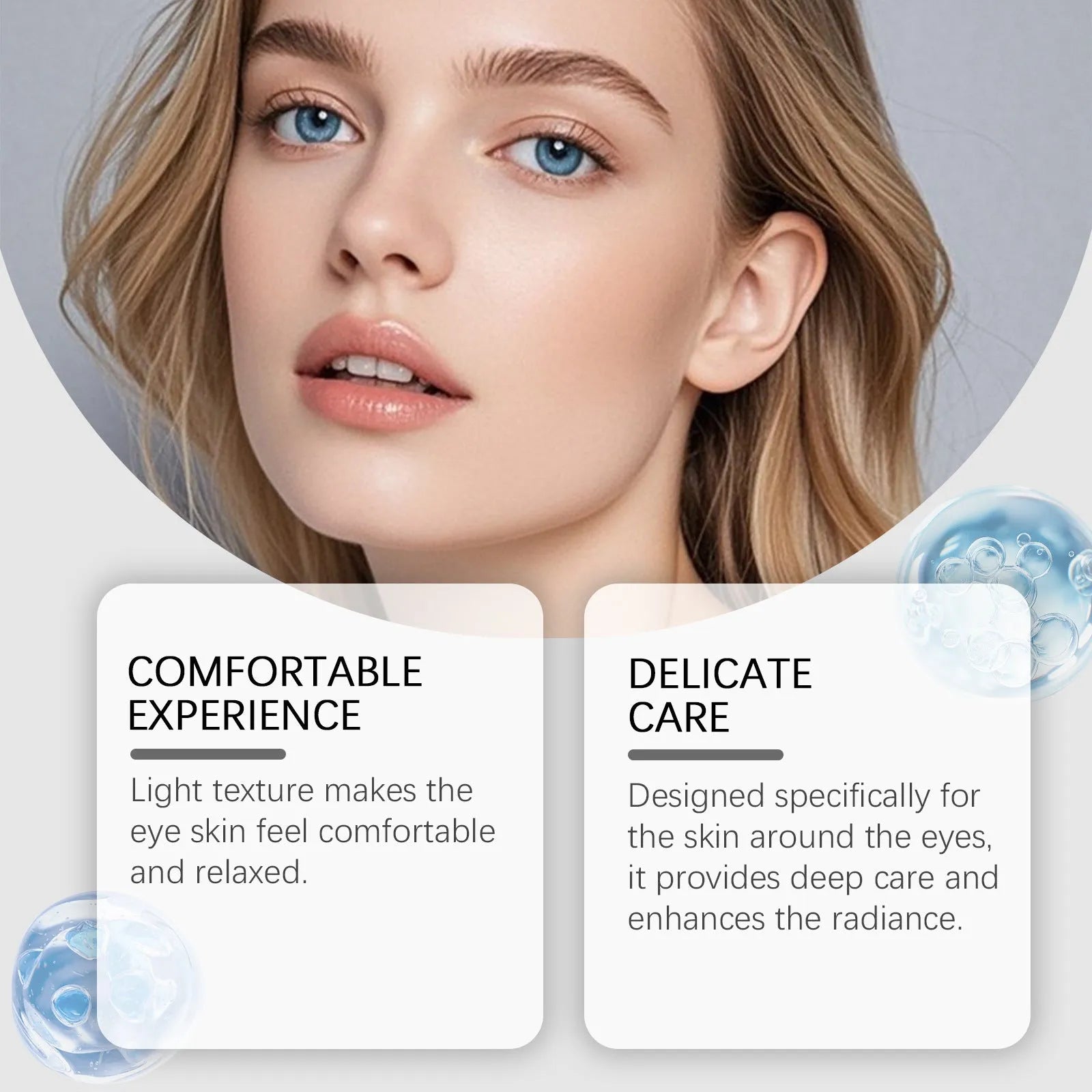 20g moisturising nourishing eye cream jar with ceramide and copper peptide ingredients