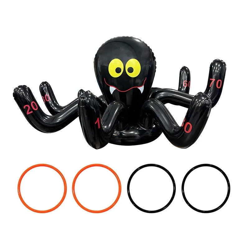 Inflatable ferrule ring toss game toy in Halloween and Ghost Festival styles including octopus, antlers, and witch hats.