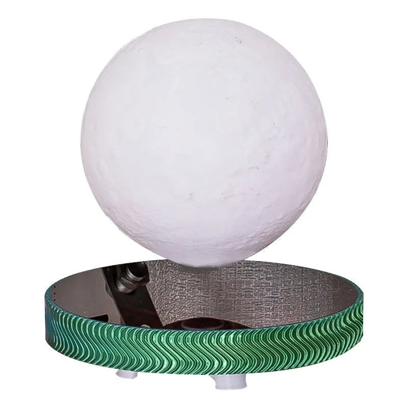 Small magnetic suspension moon night lamp with floating 3D printed celestial design
