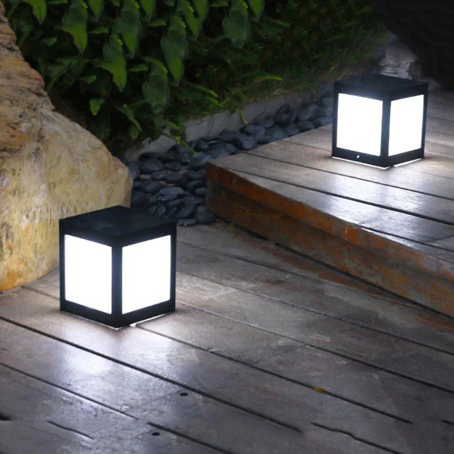 Solar garden lights for outdoor landscape and wall installation with waterproof design