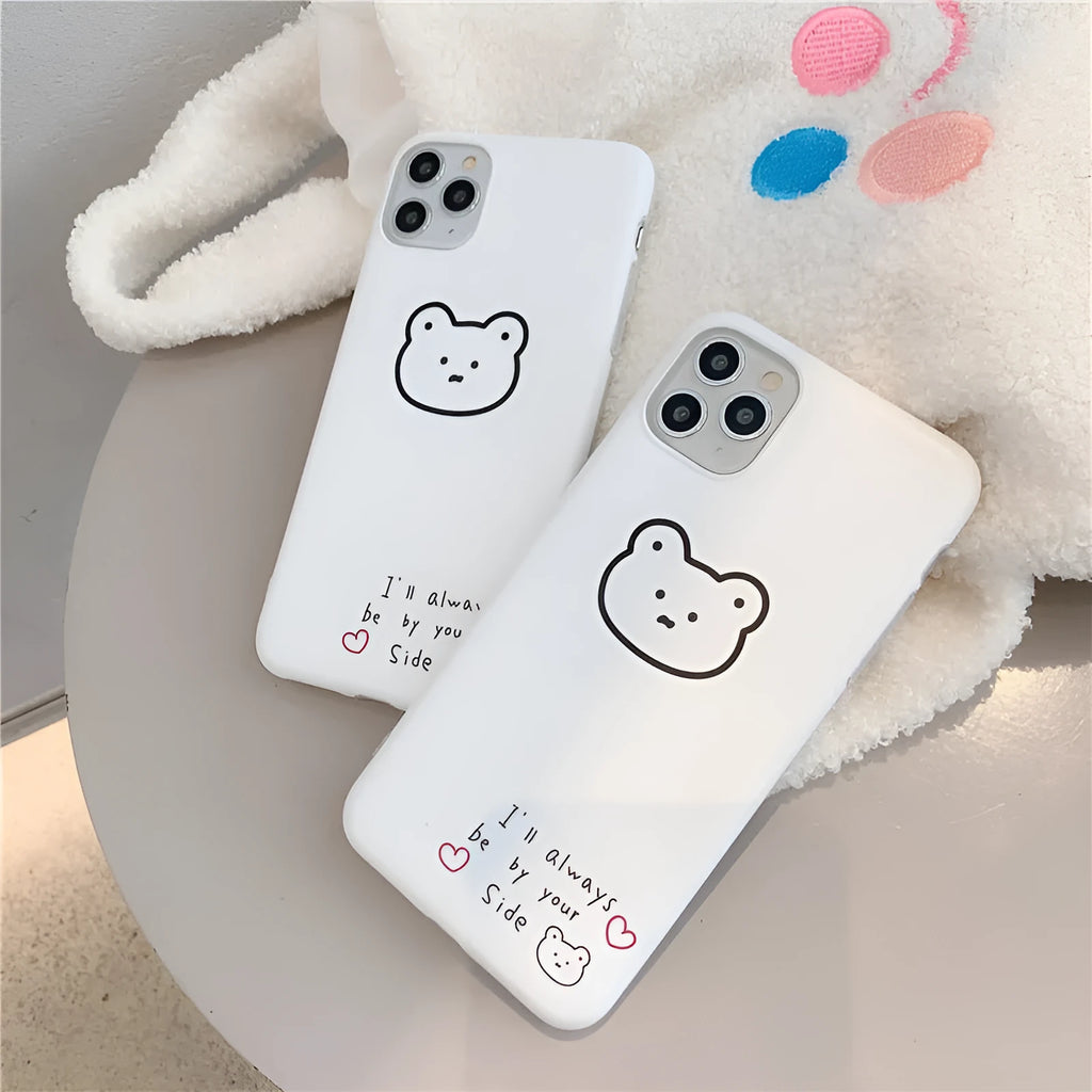 Ins bear cartoon Korean bear design soft silicone case for Apple iPhone mobile phones
