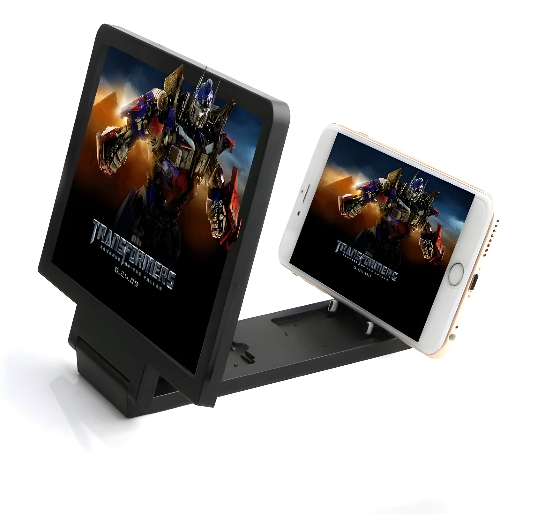 Radiation-proof 3D mobile phone screen amplifier stand with HD lens in black or white colour options for video viewing