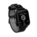 Black smartwatch with detachable Bluetooth earphones showing 1.4-inch touchscreen displaying heart rate and fitness data