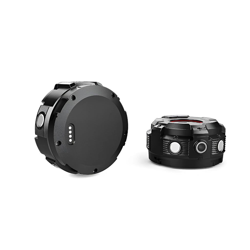 Black waterproof sports digital camera with SD card slot and USB port