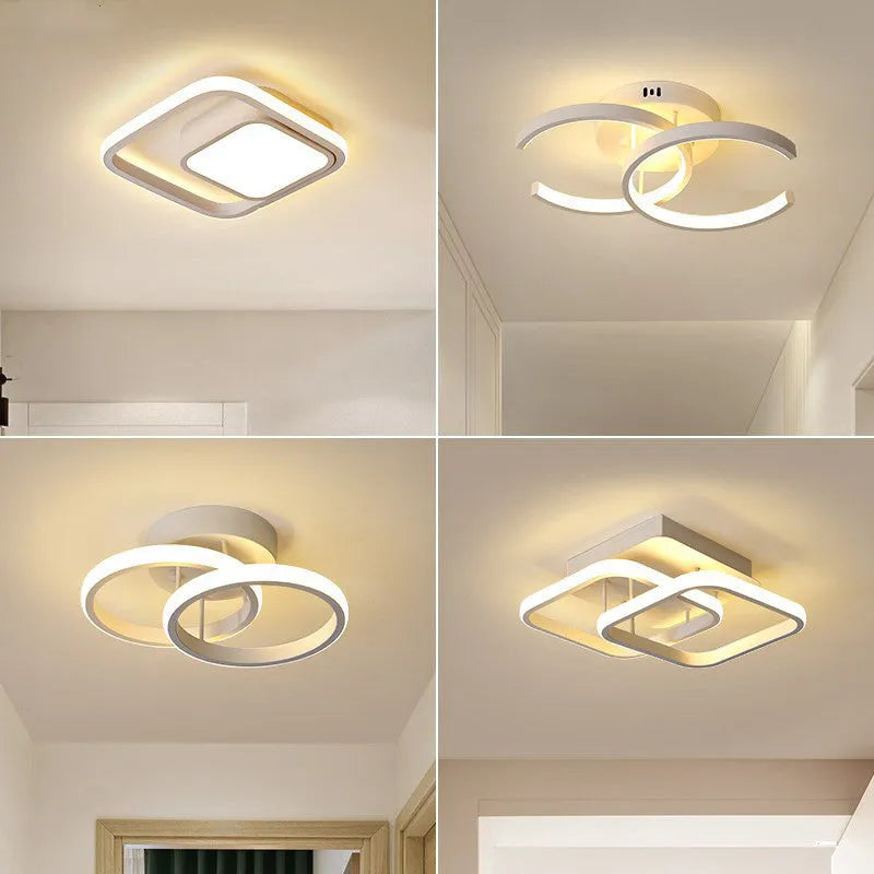 Creative LED corridor aisle light with round lampshade in black or white for hotel and restaurant use