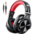 OneOdio closed-back over-ear headphones in black or red colours showing ear cup design.