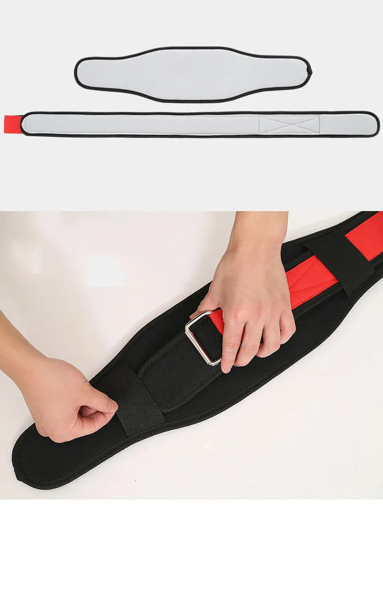 Nylon fitness weightlifting waistband with adjustable closure in black colour