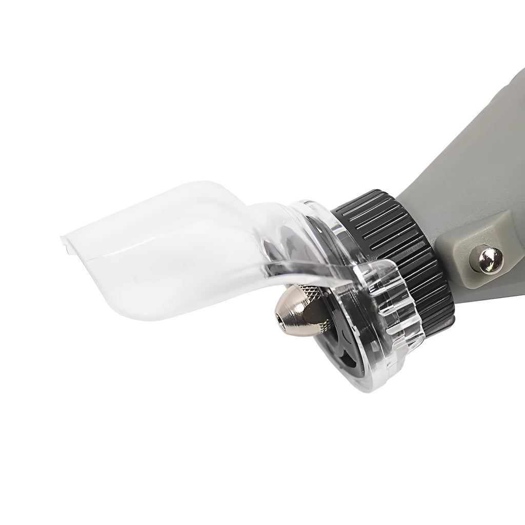 Transparent Delta face shield protective cover with 17.5-19mm thread port for grinding and splash protection.